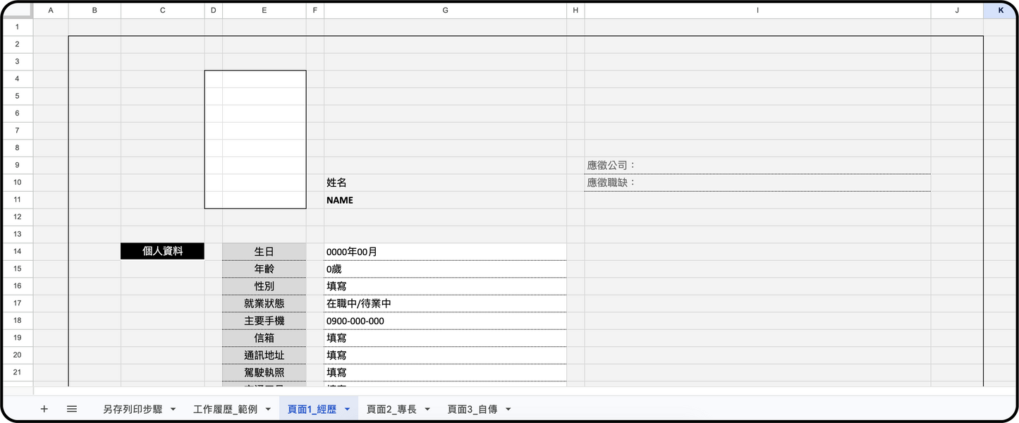 iunnPIM 工作履歷範本 [FREE]